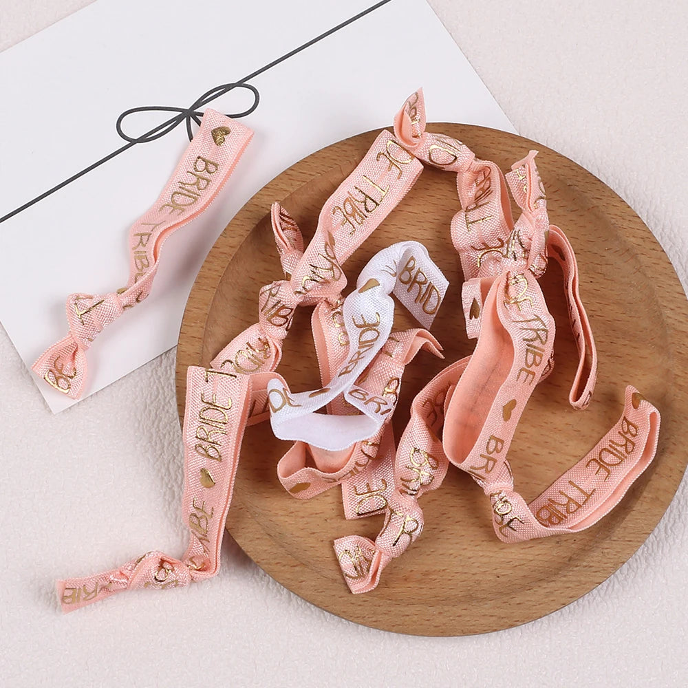 11Pcs Bachelorette Party Wristbands Team Bride Elastic Bracelets for Wedding Engagement Bridal Shower Party Favors Zpaxo