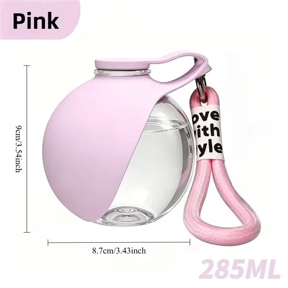 Upgraded 2In1 Portable Water Bottle Collapsible Dog Bowl Leakproof Zpaxo Pink 285ML