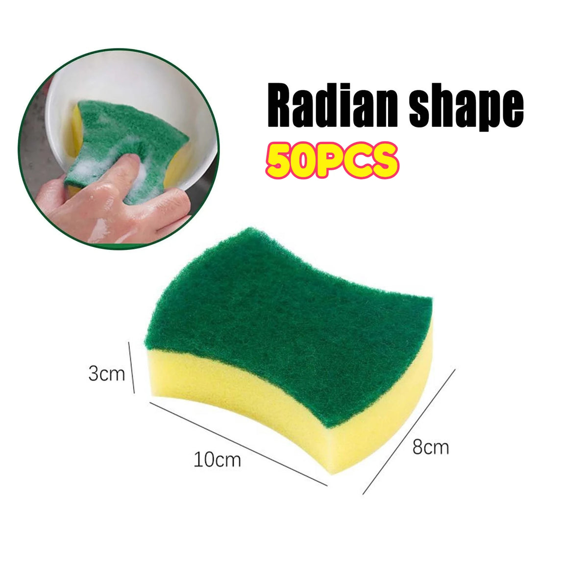 Highly Absorbent Kitchen Sponges for Kitchen Sink Dishwashing Sponges Holder Kitchen Cleaning Supplies Cleaning Pot CleaningTool Zpaxo 50pcs B