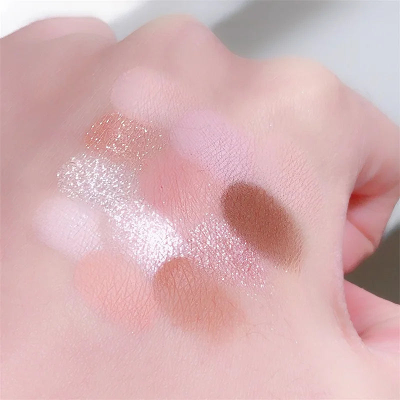 12Colors Love Heart Pink Eyeshadow Palette Natural Cool Tone Low Zpaxo