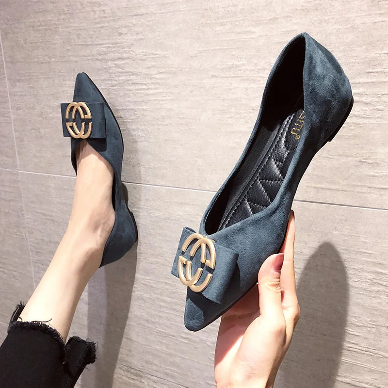 Flat Women's 2023 New Pointed Toe Soft Women's Shoes Casual Black Work Shoes loafers women Women Big Size 45 45 46 Zpaxo