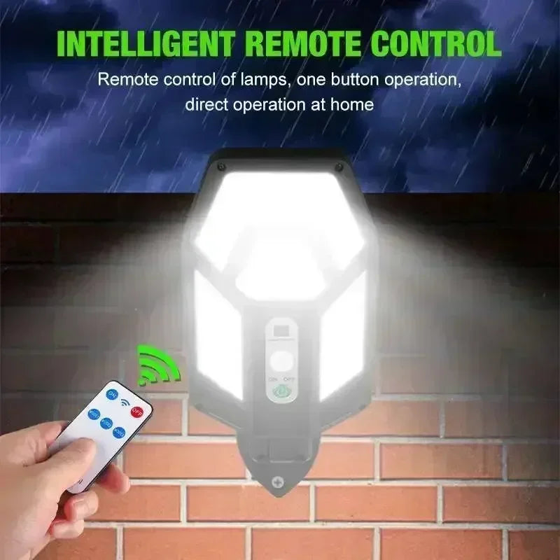 8000LM Solar Wall Floodlight – 55 LED Motion Sensor & Remote IP65
