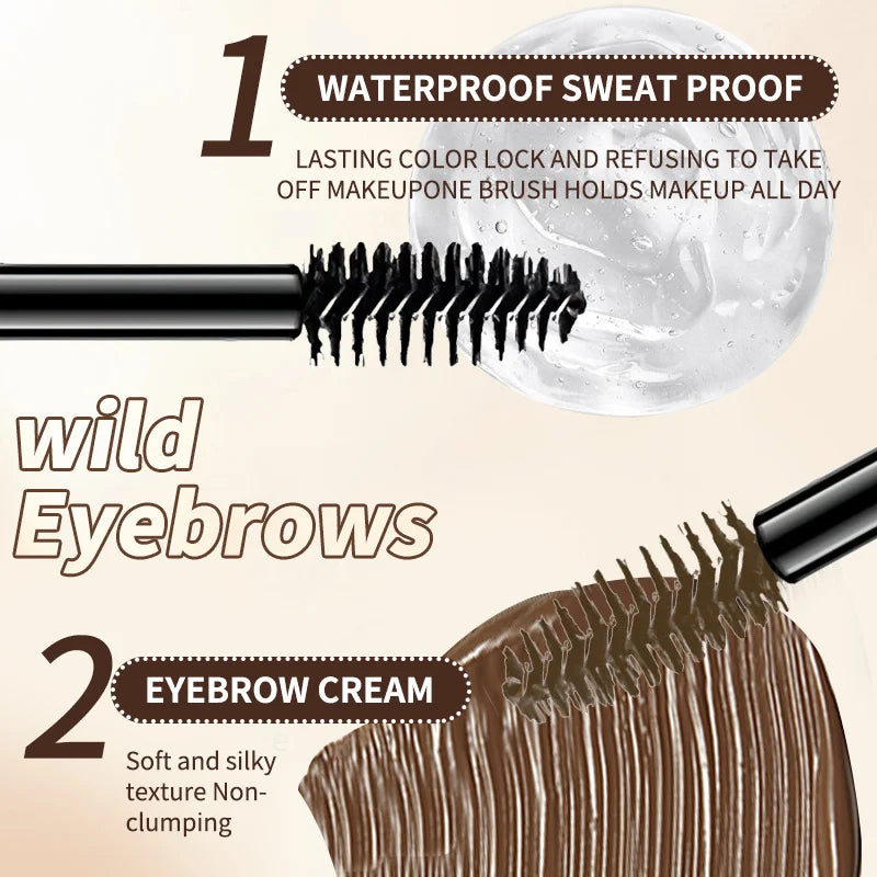 Eyebrows double head dyed eyebrows long-lasting setting liquid non-smudging waterproof and sweat-proof eyebrow dye cream Zpaxo