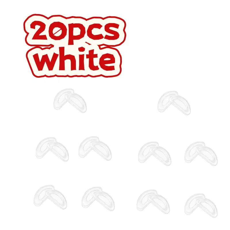 20pcs Soft Nose Pads for Glasses – Non-Slip, High Air Chamber Design, Odorless Eyewear Replacement Set Zpaxo 20pcs white