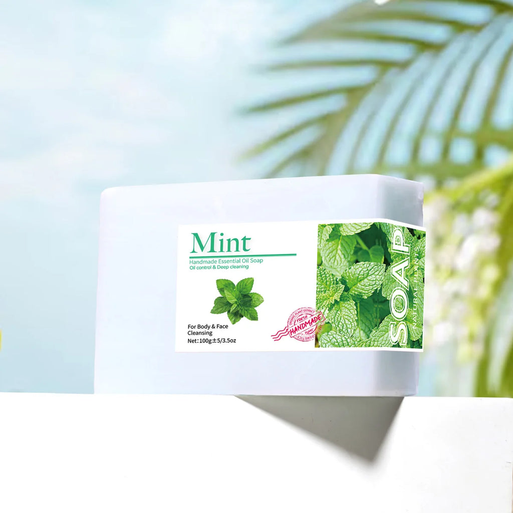 Mint Essential Oil Handmade Soap – Natural Organic Bath Bar Handmade Bar Soap Zpaxo