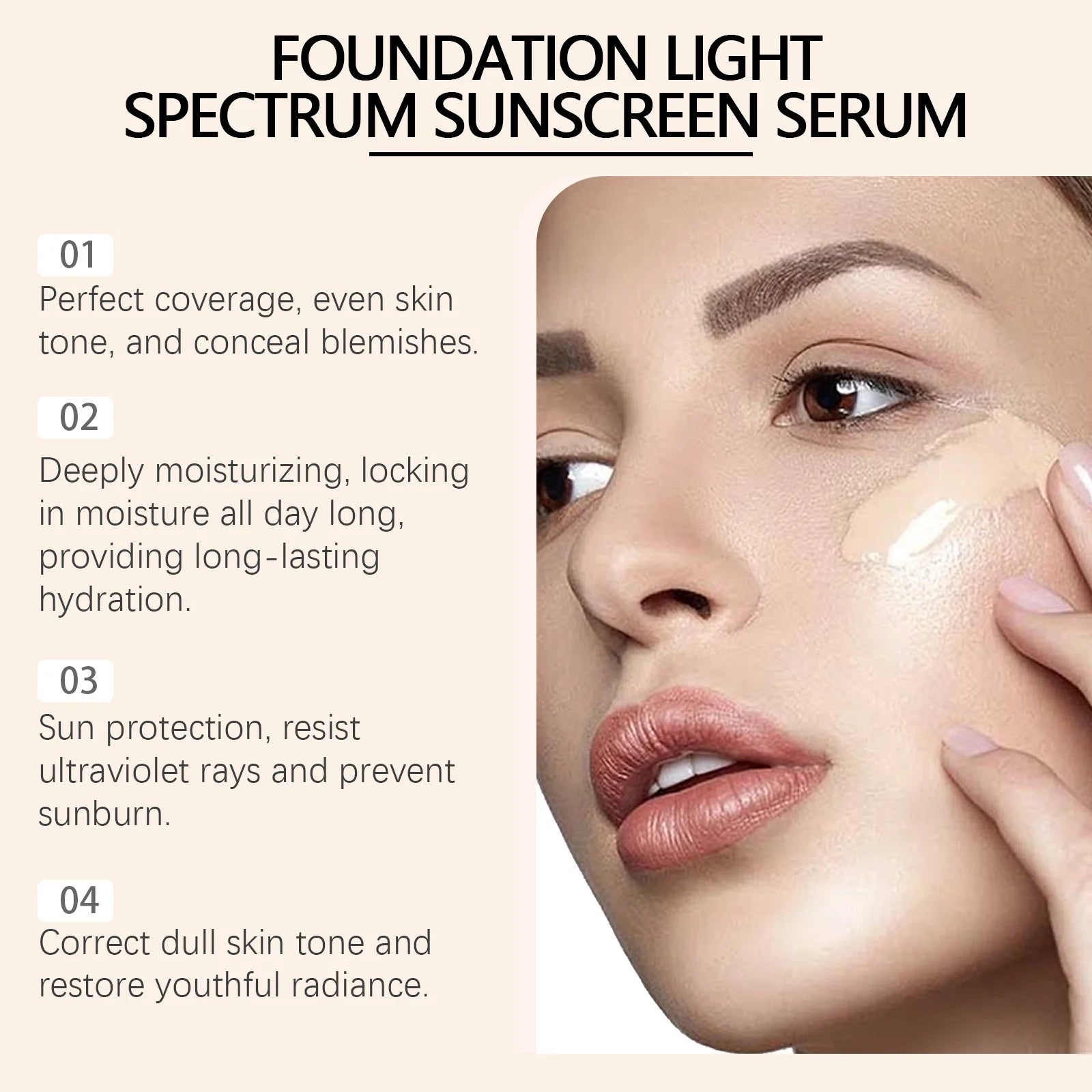 Eelhope 4-in-1 Foundation SPF 50+ Color Changing Matte Liquid Liquid Foundation Zpaxo