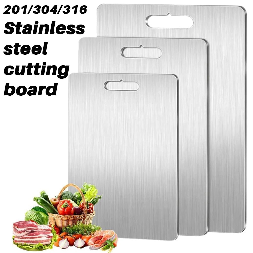 Double-Sided Stainless Steel Cutting Board | Kitchen & BBQ