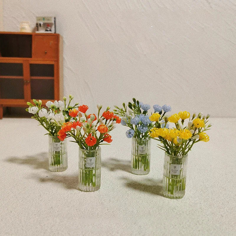1 12 Miniature Dollhouse Potted Plant Flower Bouquet Greenery Bonsai Zpaxo