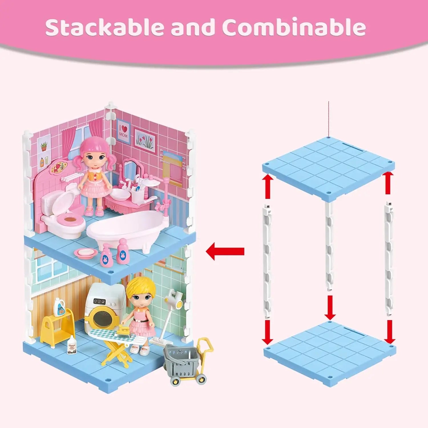 DIY Miniature Dollhouse Furniture Simulated Bedroom Kitchen