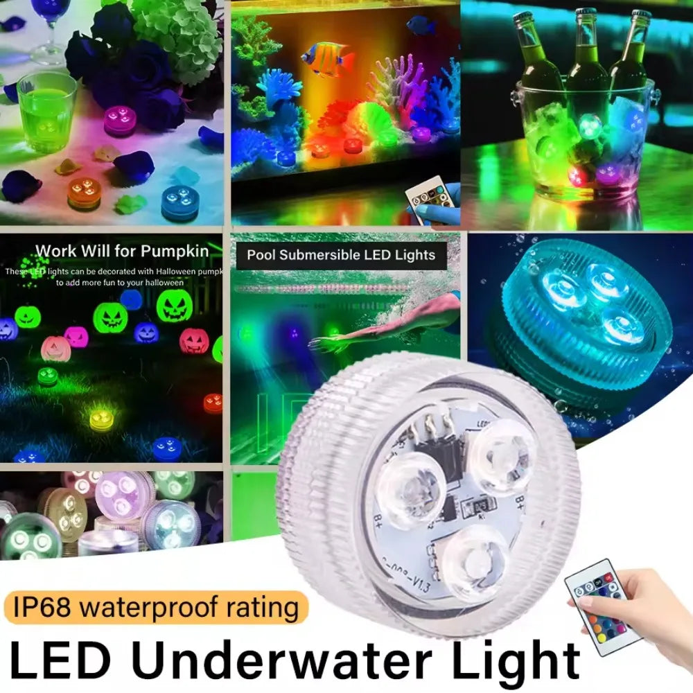 Mini 16-Color RGB LED Underwater Light – IP68 Pool & Pond Submersible LED Light Zpaxo