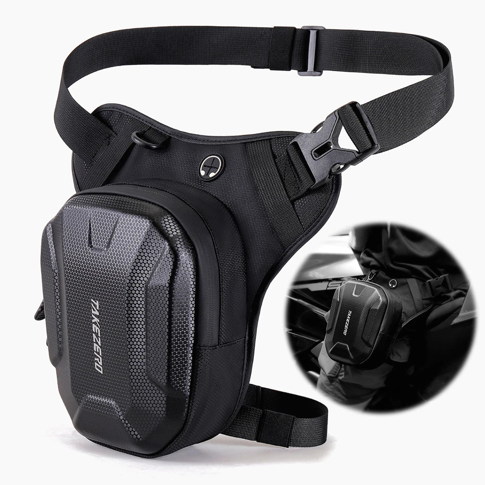 Motorbike Drop Waist Leg Bag EVA Hard Shell Motorcycle Side Outdoor
