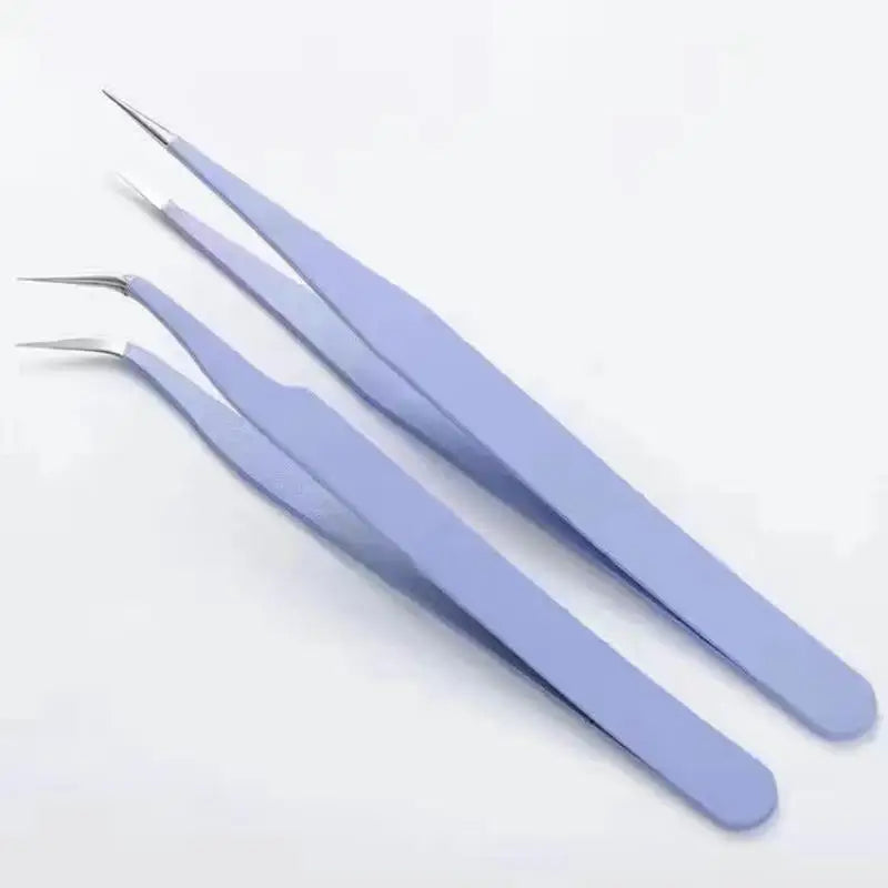 Macaroon Tweezers Metal Clip Straight Curved Head Handmade Sticker Zpaxo Purple