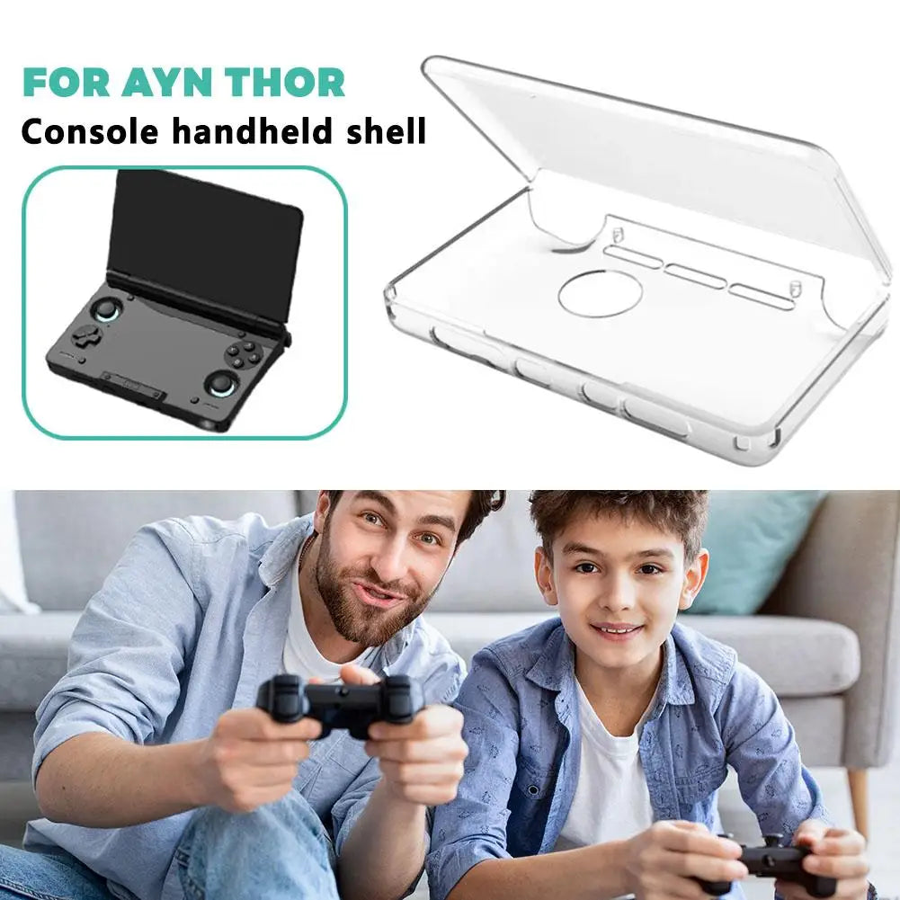 For AYN THOR Anti-Fall Case TPU Case Handheld Console Transparent Protective Cover Screen Protector Set Shell Grip Storage Zpaxo