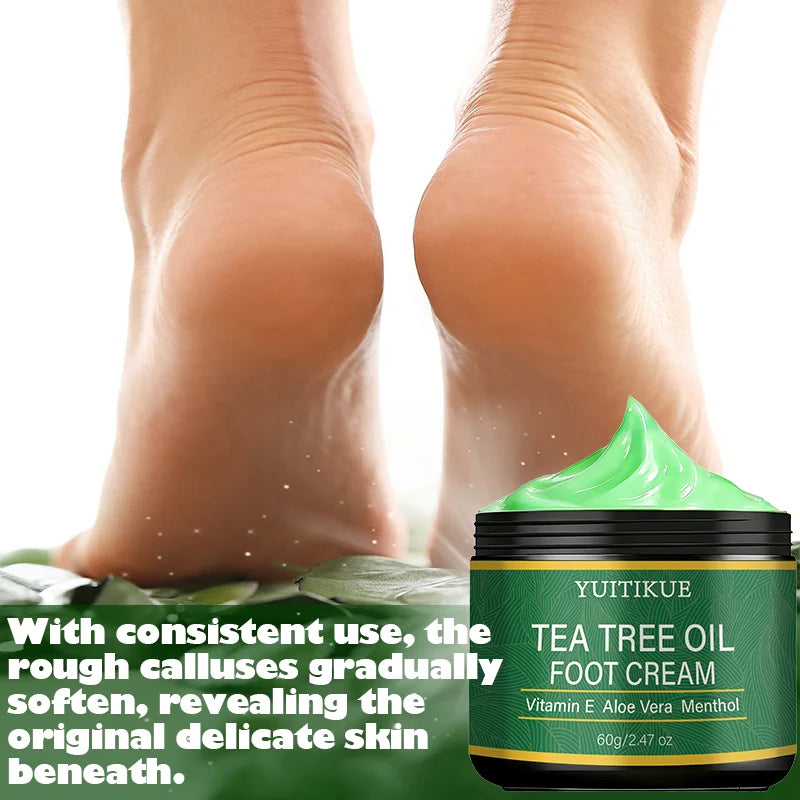 YUITIKUE Tea Tree Oil Foot Cream – Smooth Rough Skin, 60g Foot Care Cream Zpaxo