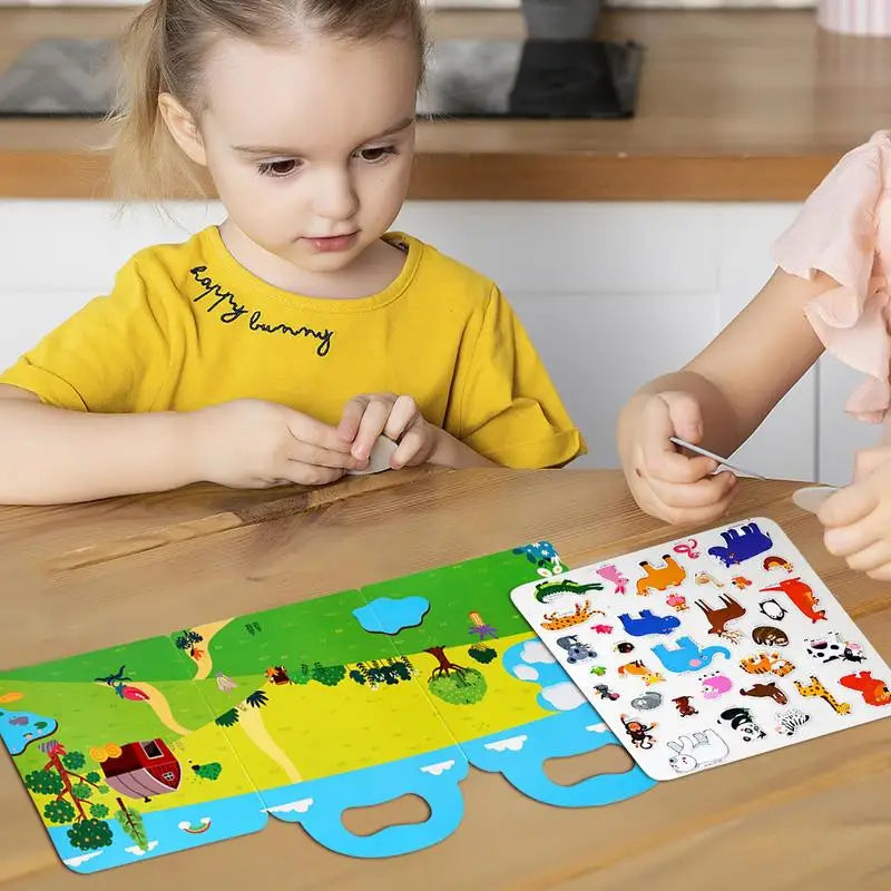 Reusable Sticker Book Preschool Toy Learning Activities Educational Toy Sticker Book For Early Learning Fine Motor Skills Zpaxo