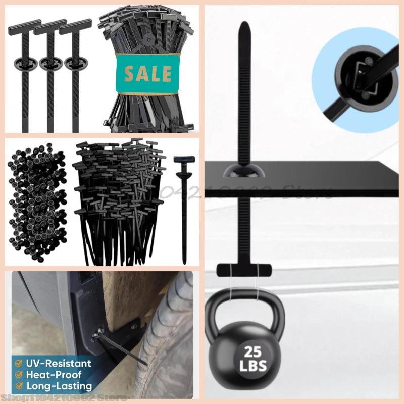 Self-locking Universal Nylon Cable Tie Buckle Heavy Duty Zip Ties with Pin & Button Car Daily Repair Fastening Strap Clip Cable Zpaxo