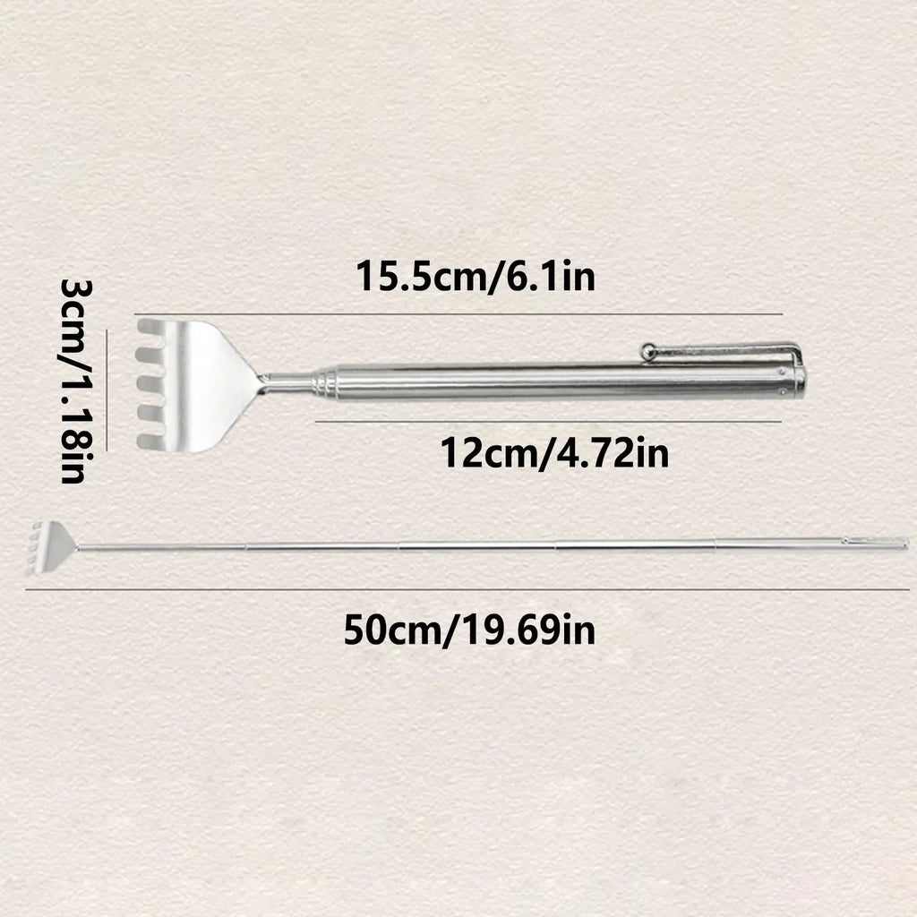 Extendable Telescopic Stainless Steel Back Scratcher & Massager Back Scratcher Zpaxo