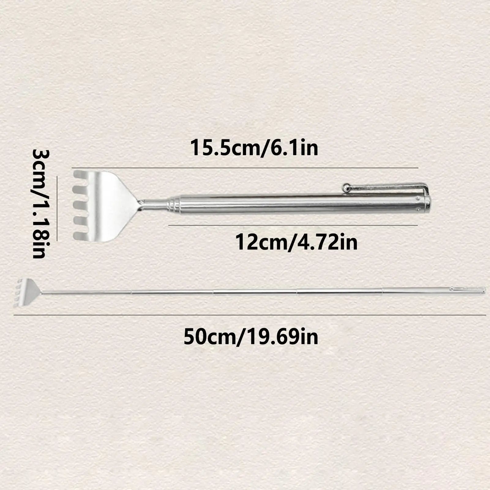 Extendable Telescopic Stainless Steel Back Scratcher & Massager Back Scratcher Zpaxo