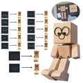 Shaking Wooden Man Figurine – 12 Magnetic Expressions Decor