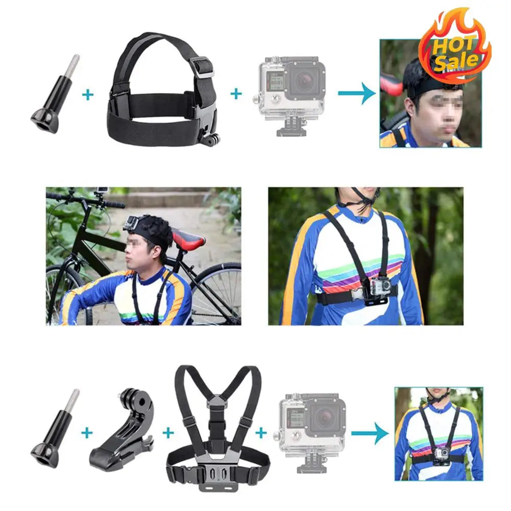Chest Mount Harness Compatible for GoPro 12/11/10 Action Camera Chest Harness Holder Harness Mount Holder with J Shaped Base Zpaxo