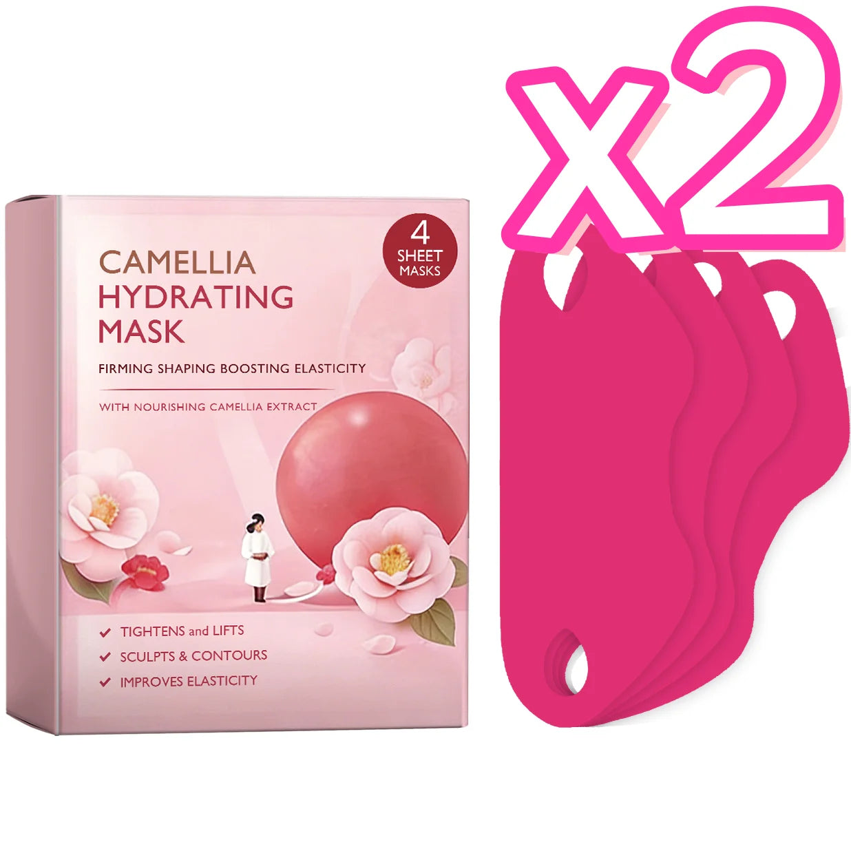 V-Line Chin Lifting Mask – Firming Face Slimming Bandage 4 Pcs Chin Lifting Face Mask Zpaxo 4pcs in boxed x 2pcs