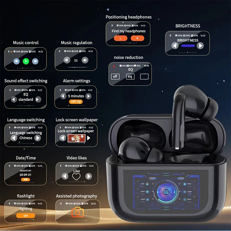 ANC Wireless Earbuds LED Screen Noise Cancelling YX30 Bluetooth