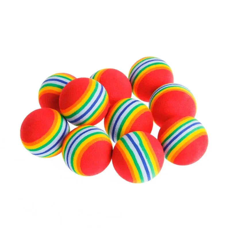 Rainbow Cat Toys Ball Interactive Dog Play Chewing Rattle Scratch