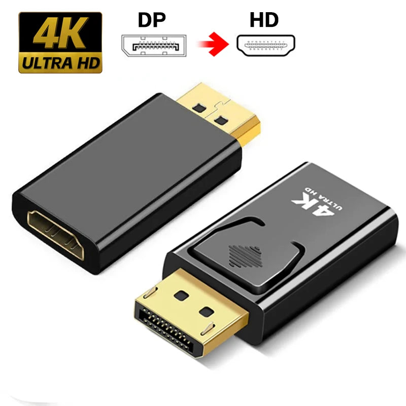 DP HDTV 4K Connector Displayport Male Female Adapter Converter Video Zpaxo black