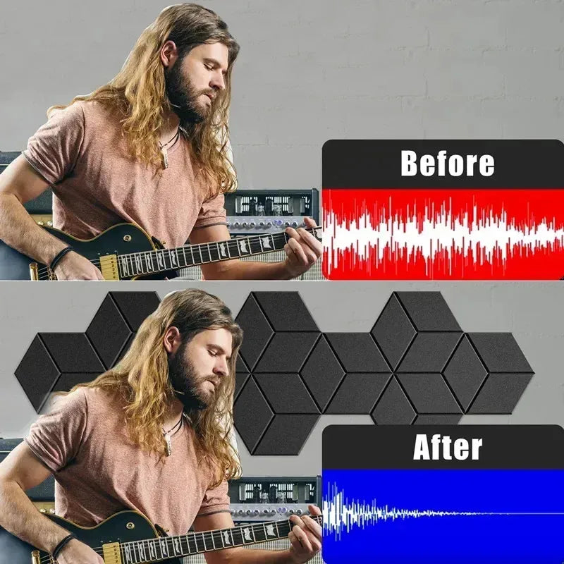 Self-adhesive Hexagonal Acoustic Panels Foam Y-shaped Liner Design