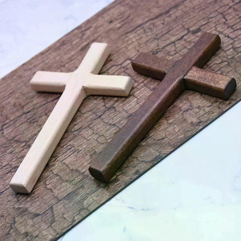 Christian Wooden Cross Hanging Wall Large Long Crucifix Two Zpaxo