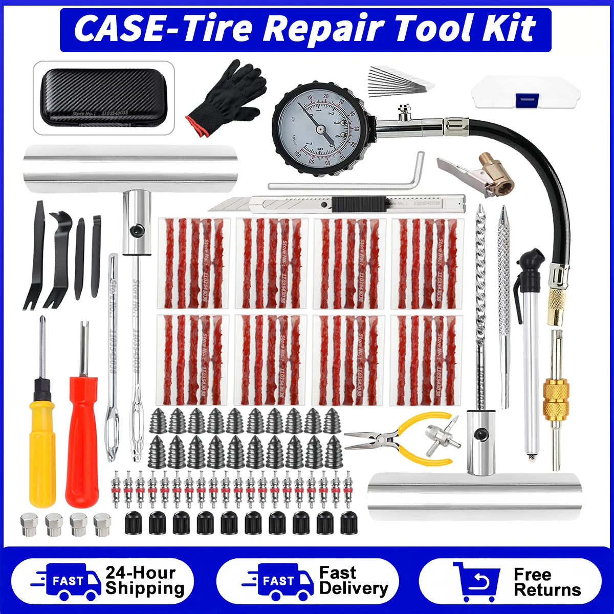 Tubeless Tyre Puncture Repair Kit – 46 & 94pc Car & Motorcycle
