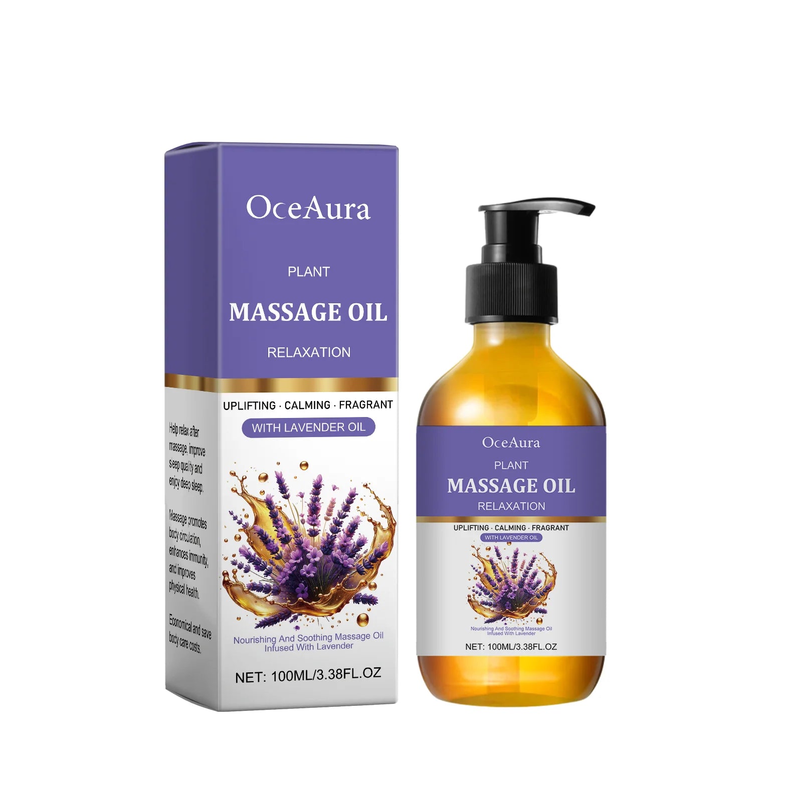 Lavender Essential Oil For Body Moisturizing Skin Relief Muscle Sore Help Sleep Spa Relaxing Anti Cellulite Body Massage Oil Zpaxo 100ml Boxed 100ml