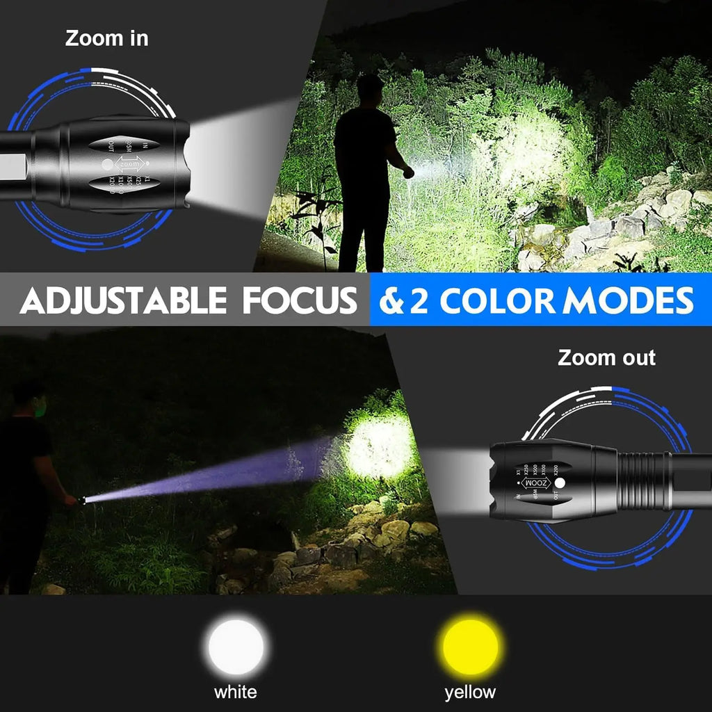 POCKETMAN 2-in-1 White & Amber LED Rechargeable Flashlight