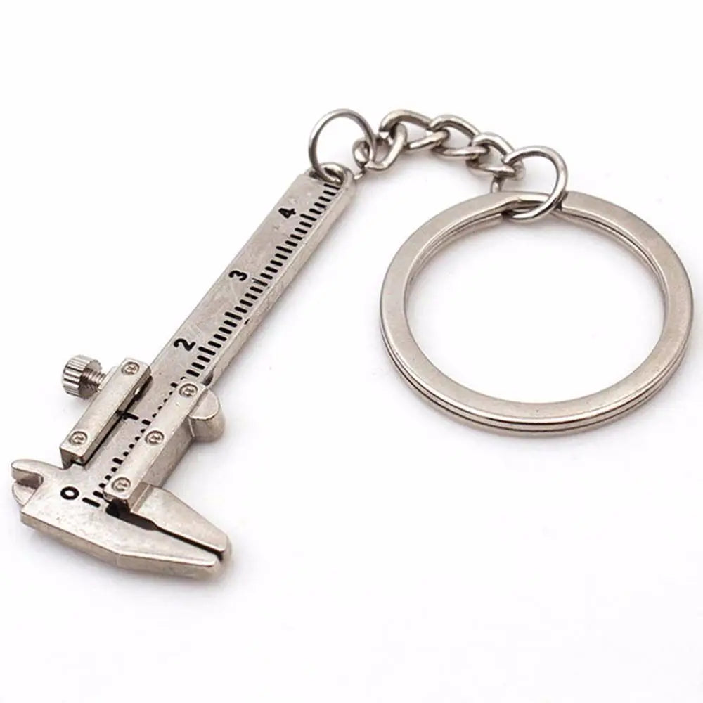 Ruler Scale Keychain Car 0- Gadget Mini Vernier Caliper Measuring Zpaxo silver