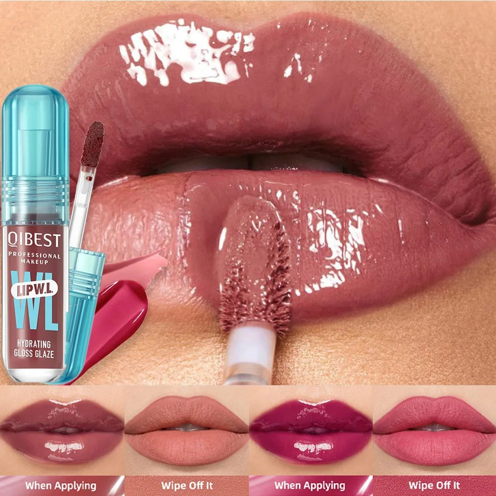 Crystal Lip Gloss Mirror Watery Lip Glaze Long Lasting Moisturizing Lip Balm Plumping Gloss Oil Hydrating Lips Tint Makeup Zpaxo