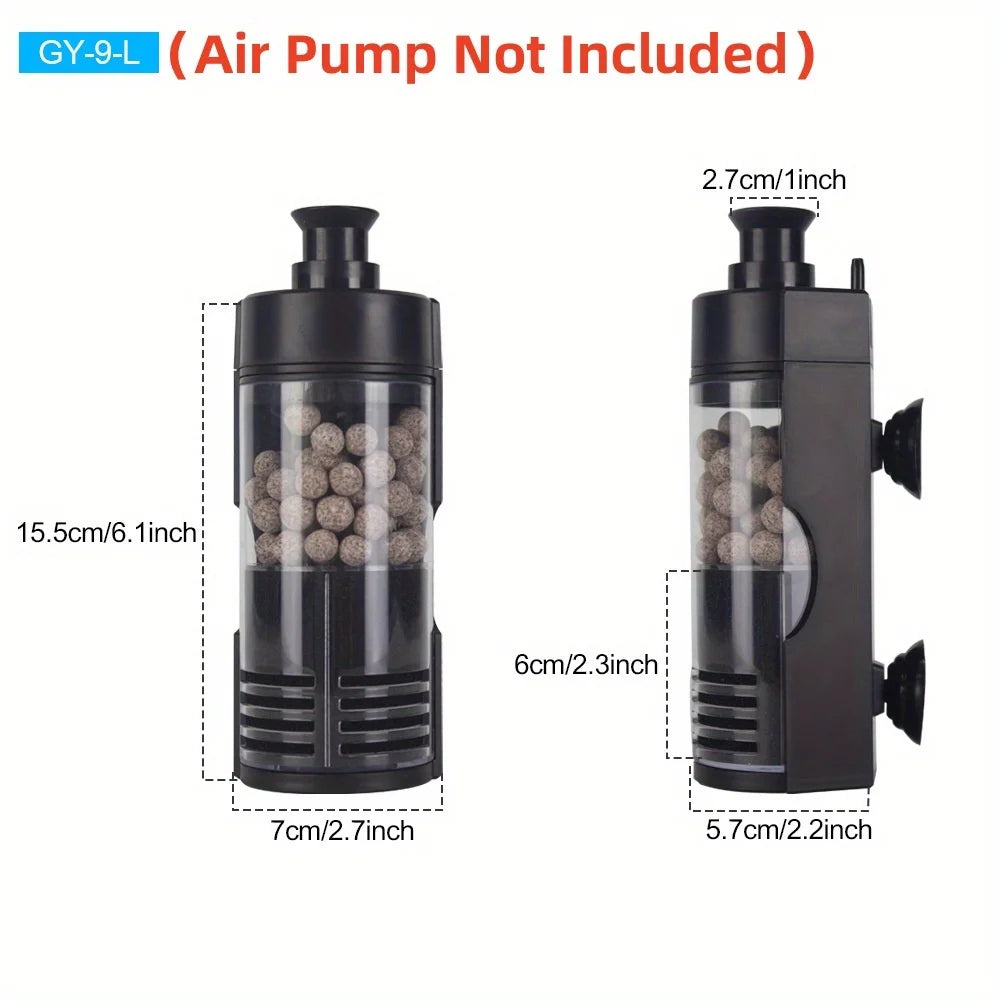 Compact Wall-mounted Bio Sponge Filter Quiet Efficient Aquariums Fish
