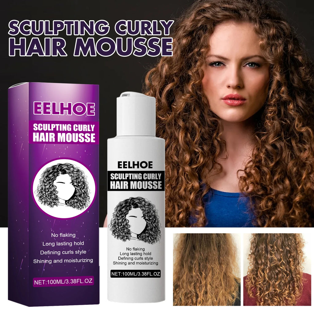 Curly Hair Styling Elastin Mousse Nature Volume Styling Moisturizing Fluffy Thickening Nourishing Enhance Hair Define Gel Cream Zpaxo Default Title