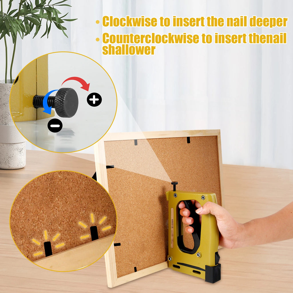 Picture Frame Gun Nailer With 1000pcs Nails Manual Flex Point Tacker Framing Pin Stapler Lightweight Point Nail Tacker Hot sale Zpaxo