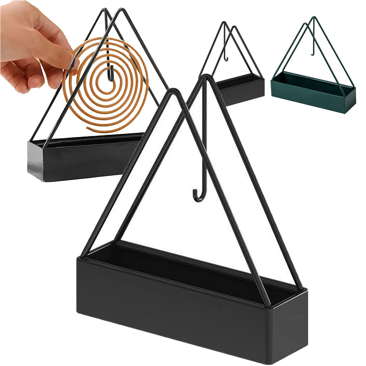 Metal Mosquito Coil Holder & Incense Burner with Ash Tray
