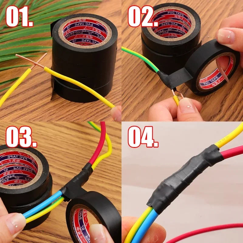Black Electrical Insulating PVC Tape Heat Resistant Self-adhesive