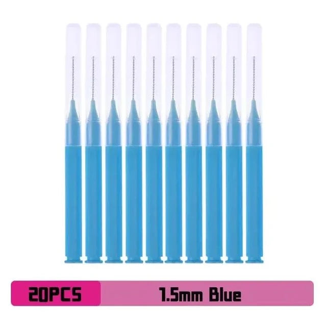 Interdental Brushes 20-Pack – Braces & Tooth Gap Cleaner Interdental Brush Zpaxo Blue