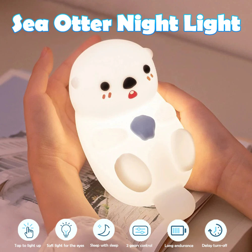 Cute Duck Capybara Night Light for Kids Animal Silicone Nursery Night Lamp Touch Control Nightlight Rechargeable Beside Lamp Zpaxo