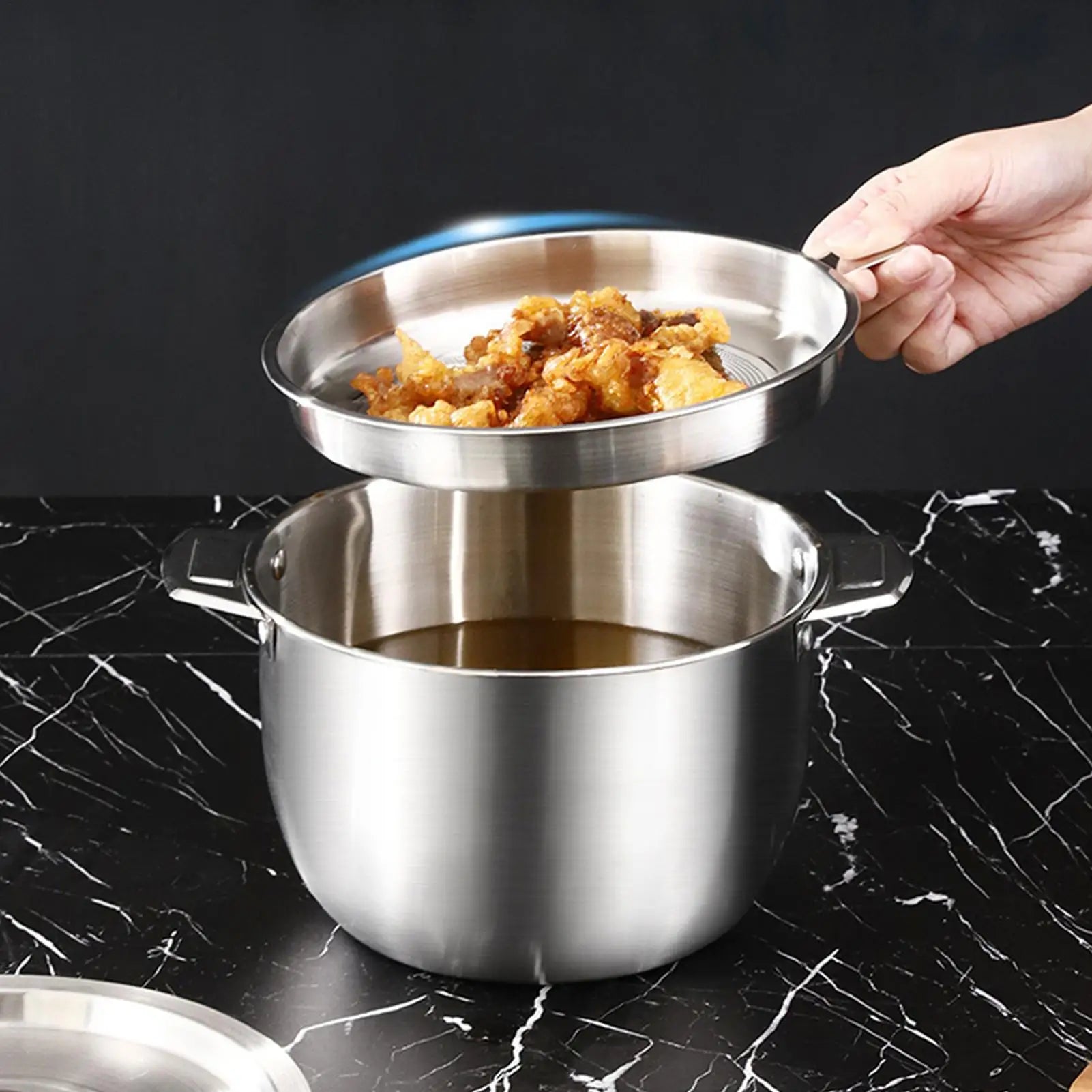 Grease Container Stainless Steel Oil Storage Pot Bacon Strainer