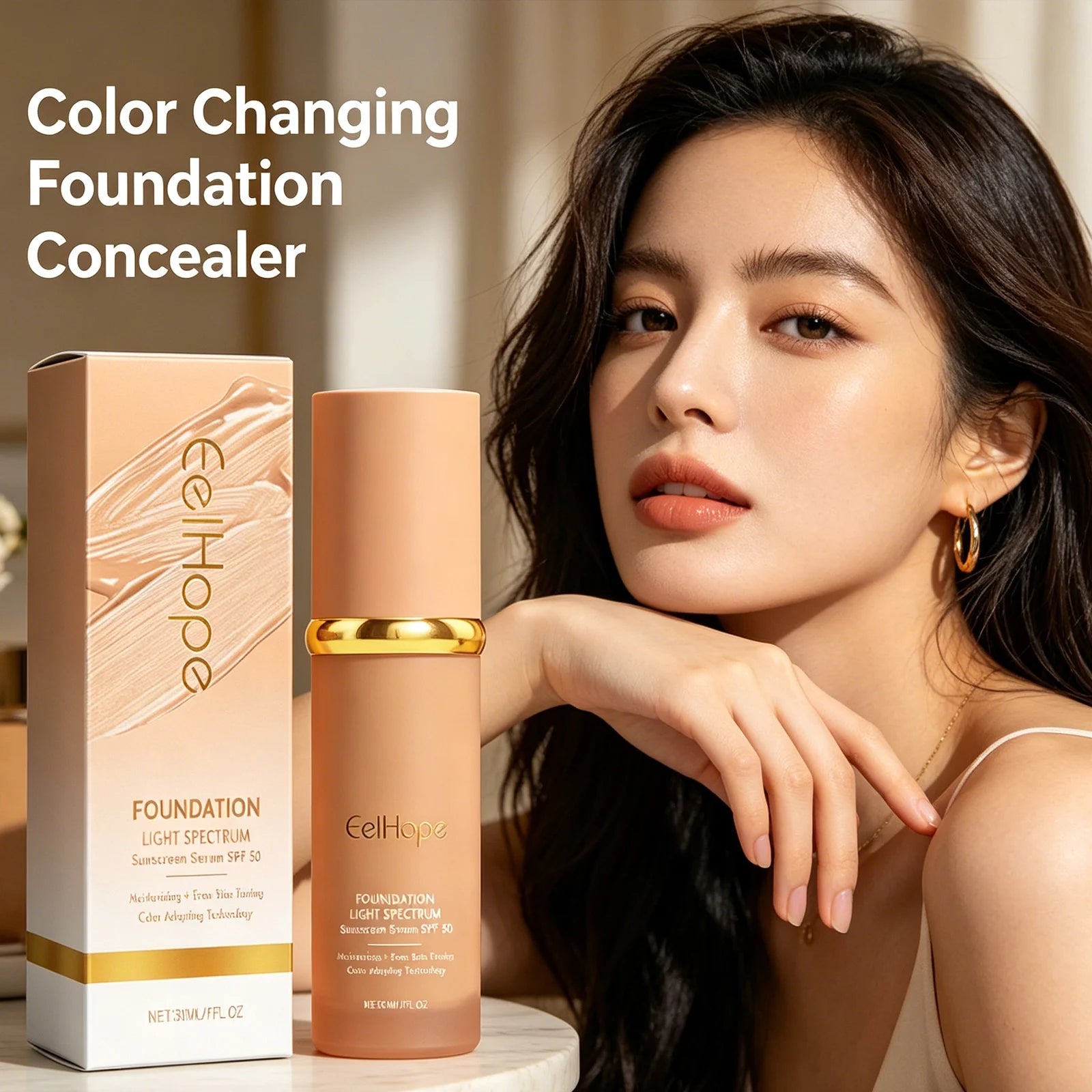 Color Changing Foundation Natural Lightweight Concealer Hydrating Brightening Long Lasting Moisturizing Full Coverage Even Skin Zpaxo