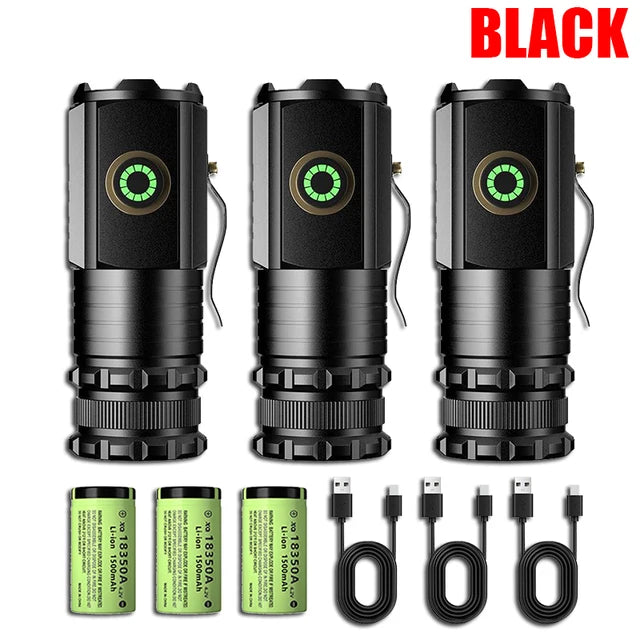KDULIT 2000LM Mini LED Flashlight – USB-C Rechargeable Torch