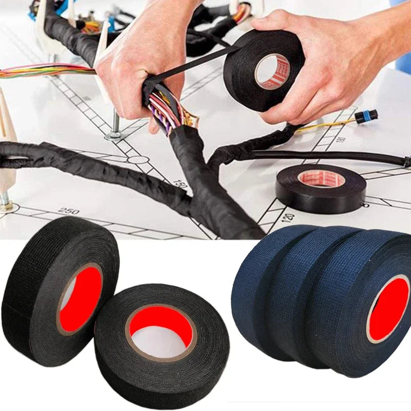 9/15/19/25/mm Electrical Insulation Heat-resistant Wiring Harness Tape PET Bundle Flame Retardant Tape Zpaxo