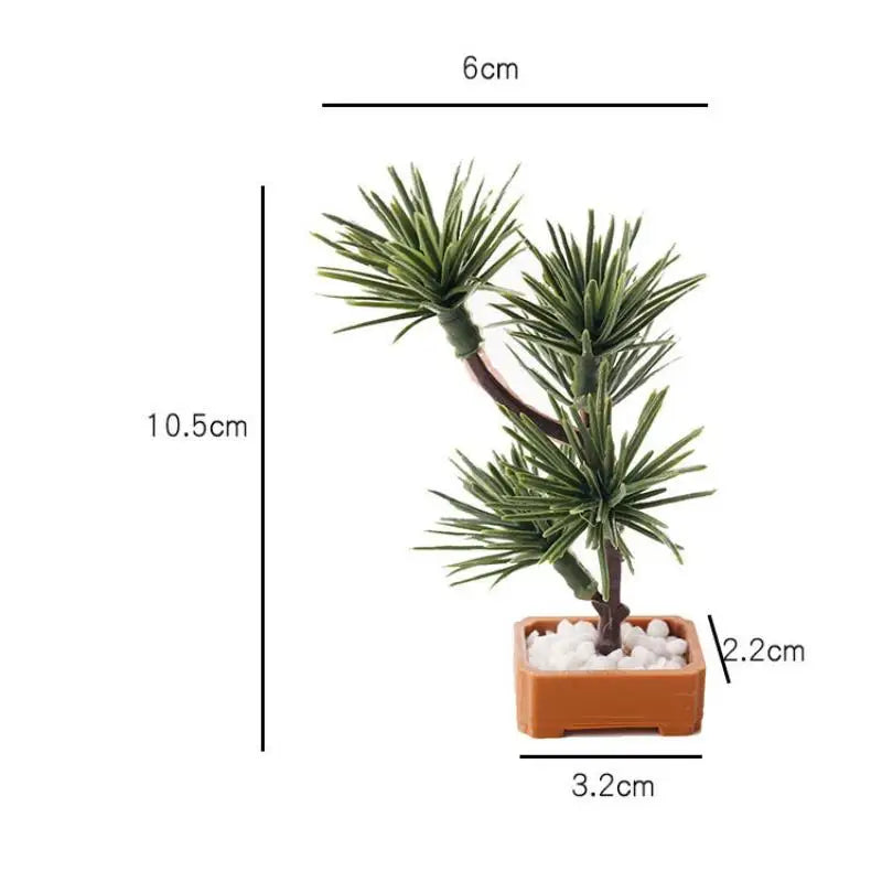 ▶1Pcs Micro Landscape Garden Bonsai Ornament 1/12 Dollhouse Simulation Pine Tree Green Plants Bonsai Model Scene Decoration Zpaxo onesize