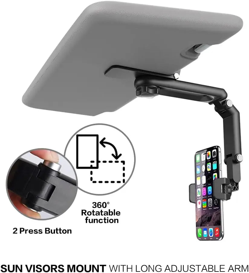 1 2 Universal Car Sun Visor Phone Holder 360 Rotating Multi-angle