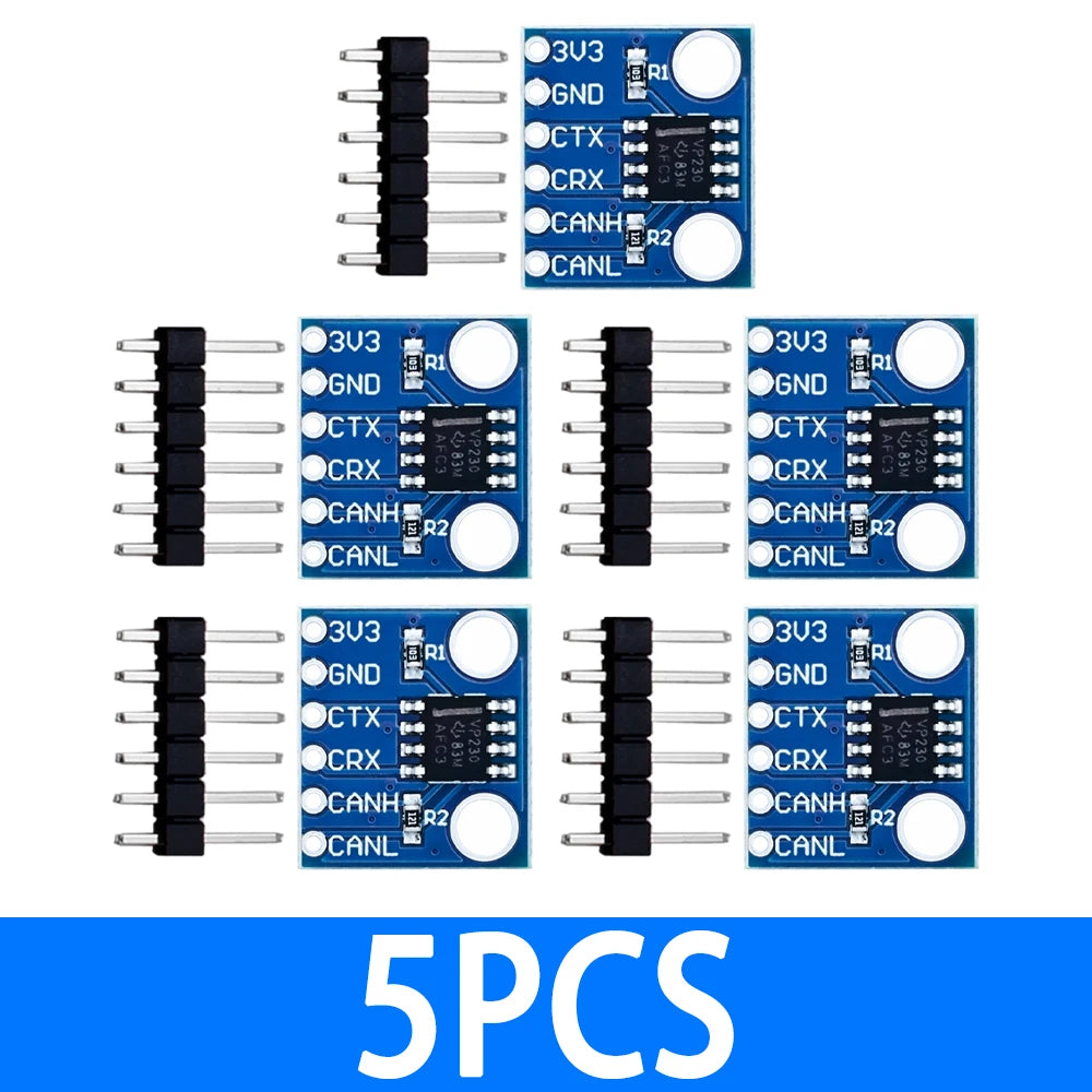 SN65HVD230 CAN Bus Development Board ISO 11898-2 Compliant 1Mbps Zpaxo 5PCS Model 1