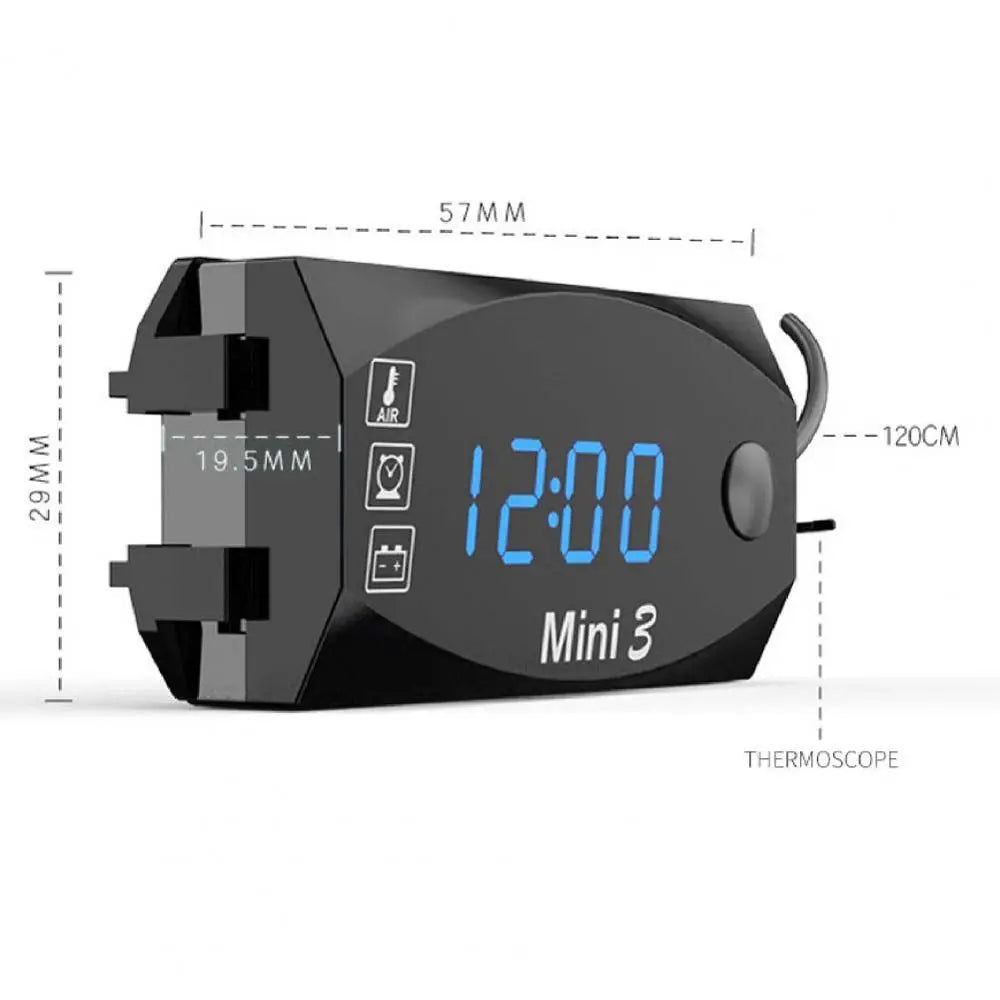 Universal Waterproof ABS Digital Display IP67 LED Watch Voltmeter Zpaxo
